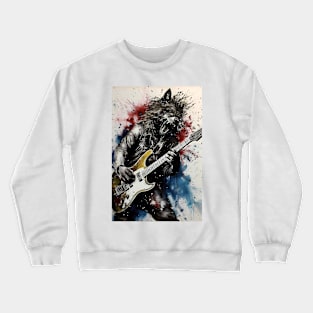 Werewolf Shredding Guitar Crewneck Sweatshirt